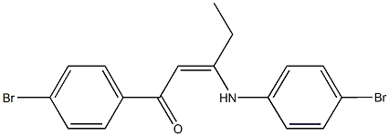 3-(4-bromoanilino)-1-(4-bromophenyl)-2-penten-1-one Struktur