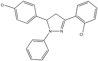 3-(2-chlorophenyl)-5-(4-chlorophenyl)-1-phenyl-4,5-dihydro-1H-pyrazole Struktur