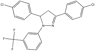 3,5-bis(4-chlorophenyl)-1-[3-(trifluoromethyl)phenyl]-4,5-dihydro-1H-pyrazole Struktur