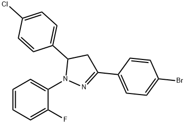 3-(4-bromophenyl)-5-(4-chlorophenyl)-1-(2-fluorophenyl)-4,5-dihydro-1H-pyrazole Struktur