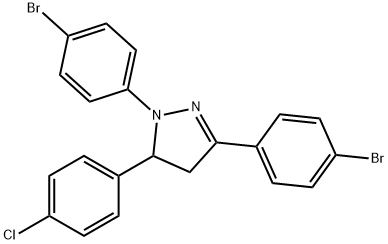 1,3-bis(4-bromophenyl)-5-(4-chlorophenyl)-4,5-dihydro-1H-pyrazole Struktur