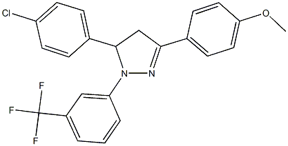 5-(4-chlorophenyl)-3-(4-methoxyphenyl)-1-[3-(trifluoromethyl)phenyl]-4,5-dihydro-1H-pyrazole Struktur