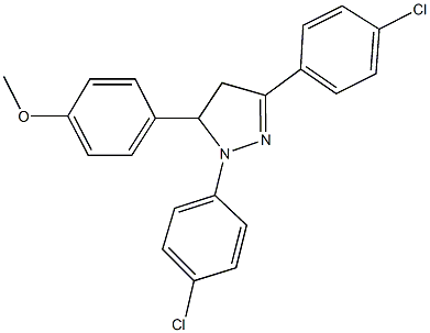 1,3-bis(4-chlorophenyl)-5-(4-methoxyphenyl)-4,5-dihydro-1H-pyrazole Struktur