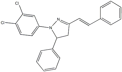 1-(3,4-dichlorophenyl)-5-phenyl-3-(2-phenylvinyl)-4,5-dihydro-1H-pyrazole Struktur