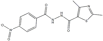 N'-{4-nitrobenzoyl}-2,4-dimethyl-1,3-thiazole-5-carbohydrazide Struktur