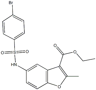 ethyl 5-{[(4-bromophenyl)sulfonyl]amino}-2-methyl-1-benzofuran-3-carboxylate Struktur