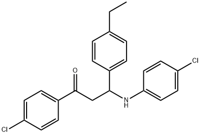 3-(4-chloroanilino)-1-(4-chlorophenyl)-3-(4-ethylphenyl)-1-propanone Struktur