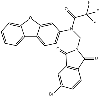 N-[(5-bromo-1,3-dioxo-1,3-dihydro-2H-isoindol-2-yl)methyl]-N-dibenzo[b,d]furan-3-yl-2,2,2-trifluoroacetamide Struktur