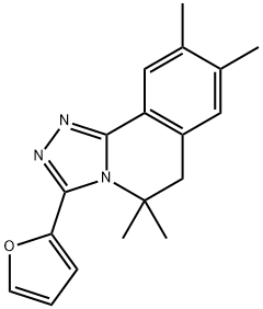 3-furan-2-yl-5,5,8,9-tetramethyl-5,6-dihydro[1,2,4]triazolo[3,4-a]isoquinoline Struktur