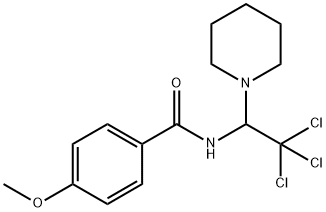 4-methoxy-N-[2,2,2-trichloro-1-(1-piperidinyl)ethyl]benzamide Struktur