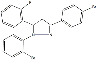 1-(2-bromophenyl)-3-(4-bromophenyl)-5-(2-fluorophenyl)-4,5-dihydro-1H-pyrazole Struktur