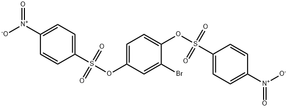 2-bromo-4-[({4-nitrophenyl}sulfonyl)oxy]phenyl 4-nitrobenzenesulfonate Struktur