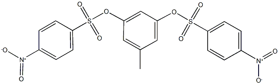 3-[({4-nitrophenyl}sulfonyl)oxy]-5-methylphenyl 4-nitrobenzenesulfonate Struktur