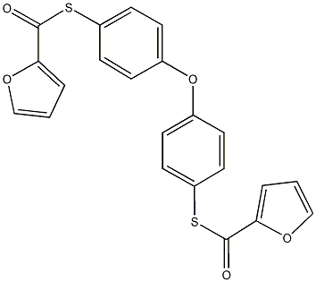 S-{4-[4-(2-furoylsulfanyl)phenoxy]phenyl} 2-furancarbothioate Struktur