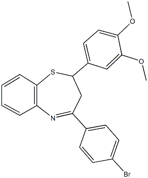 4-(4-bromophenyl)-2-(3,4-dimethoxyphenyl)-2,3-dihydro-1,5-benzothiazepine Struktur