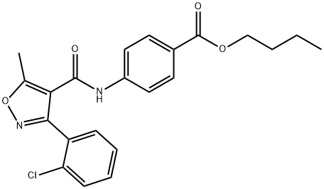 butyl 4-({[3-(2-chlorophenyl)-5-methyl-4-isoxazolyl]carbonyl}amino)benzoate Struktur