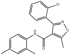 3-(2-chlorophenyl)-N-(2,4-dimethylphenyl)-5-methylisoxazole-4-carboxamide Struktur