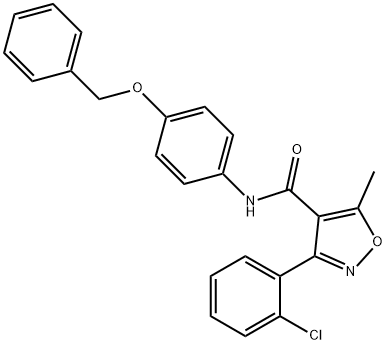 N-[4-(benzyloxy)phenyl]-3-(2-chlorophenyl)-5-methyl-4-isoxazolecarboxamide Struktur