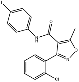 3-(2-chlorophenyl)-N-(4-iodophenyl)-5-methyl-4-isoxazolecarboxamide Struktur