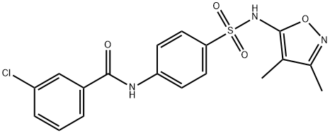 3-chloro-N-(4-{[(3,4-dimethyl-5-isoxazolyl)amino]sulfonyl}phenyl)benzamide Struktur