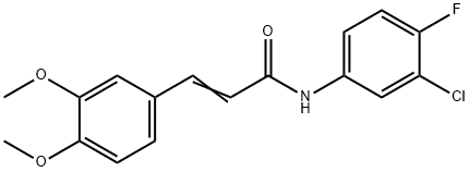 N-(3-chloro-4-fluorophenyl)-3-(3,4-dimethoxyphenyl)acrylamide Struktur