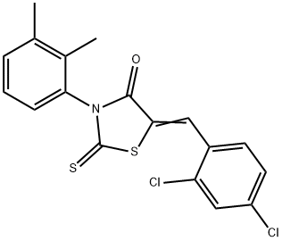 5-(2,4-dichlorobenzylidene)-3-(2,3-dimethylphenyl)-2-thioxo-1,3-thiazolidin-4-one Struktur