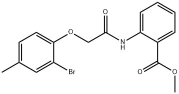 methyl 2-{[(2-bromo-4-methylphenoxy)acetyl]amino}benzoate Struktur