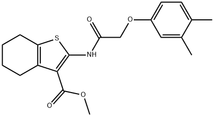 methyl 2-{[(3,4-dimethylphenoxy)acetyl]amino}-4,5,6,7-tetrahydro-1-benzothiophene-3-carboxylate Struktur