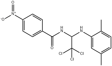 4-nitro-N-[2,2,2-trichloro-1-(2,5-dimethylanilino)ethyl]benzamide Struktur