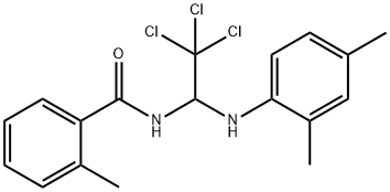 2-methyl-N-[2,2,2-trichloro-1-(2,4-dimethylanilino)ethyl]benzamide Struktur