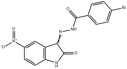 4-bromo-N'-{5-nitro-2-oxo-1,2-dihydro-3H-indol-3-ylidene}benzohydrazide Struktur