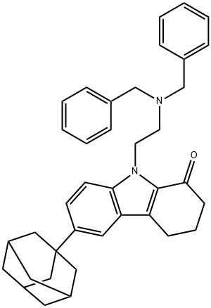 6-(1-adamantyl)-9-[2-(dibenzylamino)ethyl]-2,3,4,9-tetrahydro-1H-carbazol-1-one Struktur