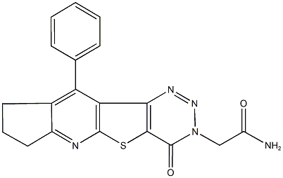 2-(4-oxo-10-phenyl-4,7,8,9-tetrahydro-3H-cyclopenta[5',6']pyrido[3',2':4,5]thieno[3,2-d][1,2,3]triazin-3-yl)acetamide Struktur