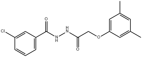 3-chloro-N'-[(3,5-dimethylphenoxy)acetyl]benzohydrazide Struktur