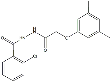 2-chloro-N'-[(3,5-dimethylphenoxy)acetyl]benzohydrazide Struktur