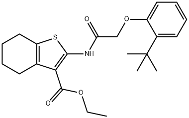 ethyl 2-{[(2-tert-butylphenoxy)acetyl]amino}-4,5,6,7-tetrahydro-1-benzothiophene-3-carboxylate Struktur