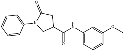 N-(3-methoxyphenyl)-5-oxo-1-phenyl-3-pyrrolidinecarboxamide Struktur