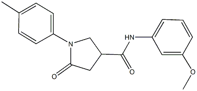 N-(3-methoxyphenyl)-1-(4-methylphenyl)-5-oxo-3-pyrrolidinecarboxamide Struktur