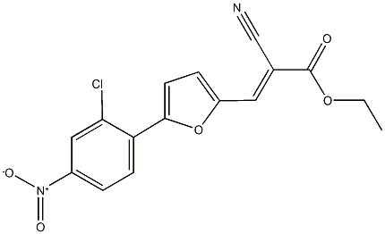 ethyl 3-(5-{2-chloro-4-nitrophenyl}-2-furyl)-2-cyanoacrylate Struktur