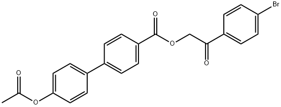 2-(4-bromophenyl)-2-oxoethyl 4'-(acetyloxy)[1,1'-biphenyl]-4-carboxylate Struktur