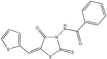 N-[4-oxo-5-(2-thienylmethylene)-2-thioxo-1,3-thiazolidin-3-yl]benzamide Struktur