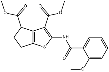 dimethyl 2-[(2-methoxybenzoyl)amino]-5,6-dihydro-4H-cyclopenta[b]thiophene-3,4-dicarboxylate Struktur