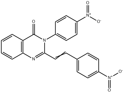 3-{4-nitrophenyl}-2-(2-{4-nitrophenyl}vinyl)-4(3H)-quinazolinone Struktur