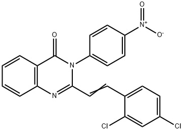 2-[2-(2,4-dichlorophenyl)vinyl]-3-{4-nitrophenyl}-4(3H)-quinazolinone Struktur