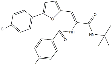 N-{1-[(tert-butylamino)carbonyl]-2-[5-(4-chlorophenyl)-2-furyl]vinyl}-4-methylbenzamide Struktur