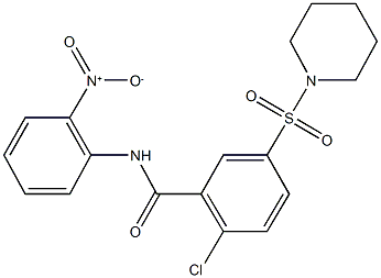 2-chloro-N-{2-nitrophenyl}-5-(1-piperidinylsulfonyl)benzamide Struktur