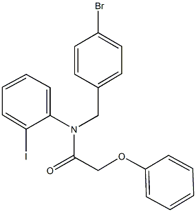 N-(4-bromobenzyl)-N-(2-iodophenyl)-2-phenoxyacetamide Struktur