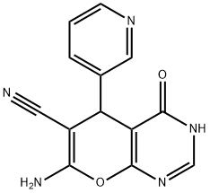 7-amino-4-oxo-5-(3-pyridinyl)-3,5-dihydro-4H-pyrano[2,3-d]pyrimidine-6-carbonitrile Struktur