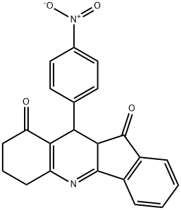 10-{4-nitrophenyl}-7,8,10,10a-tetrahydro-6H-indeno[1,2-b]quinoline-9,11-dione Struktur