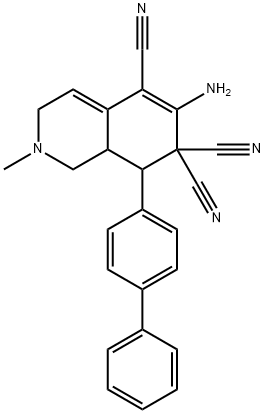 6-amino-8-[1,1'-biphenyl]-4-yl-2-methyl-2,3,8,8a-tetrahydro-5,7,7(1H)-isoquinolinetricarbonitrile Struktur